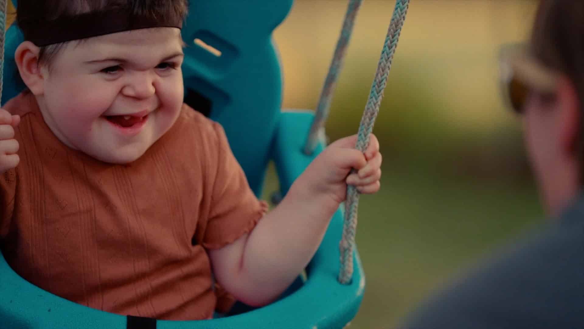 child in a swing