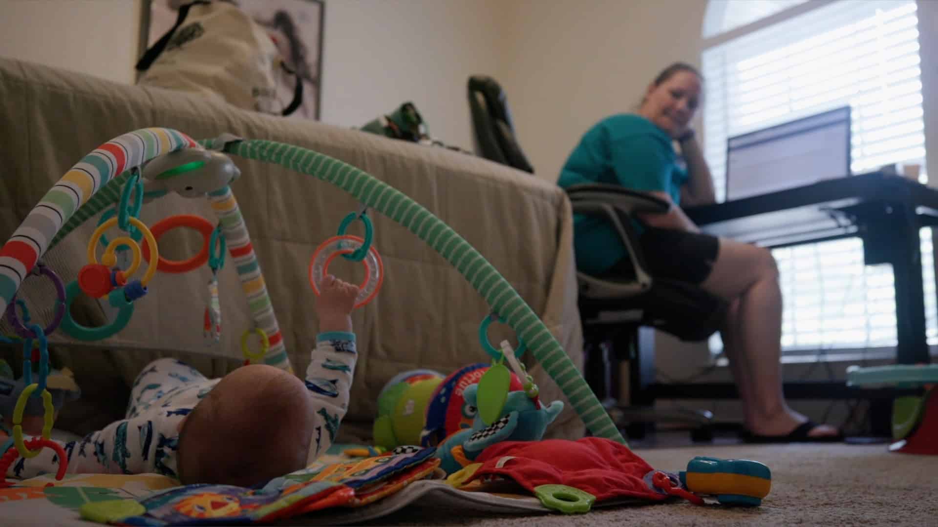 baby on play mat